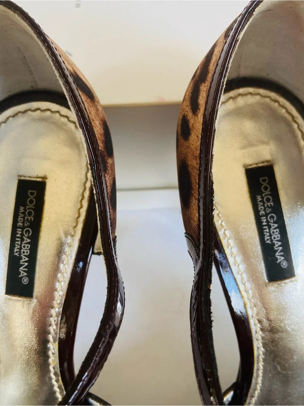 Dolce & Gabbana brown black animal print heels 37.5